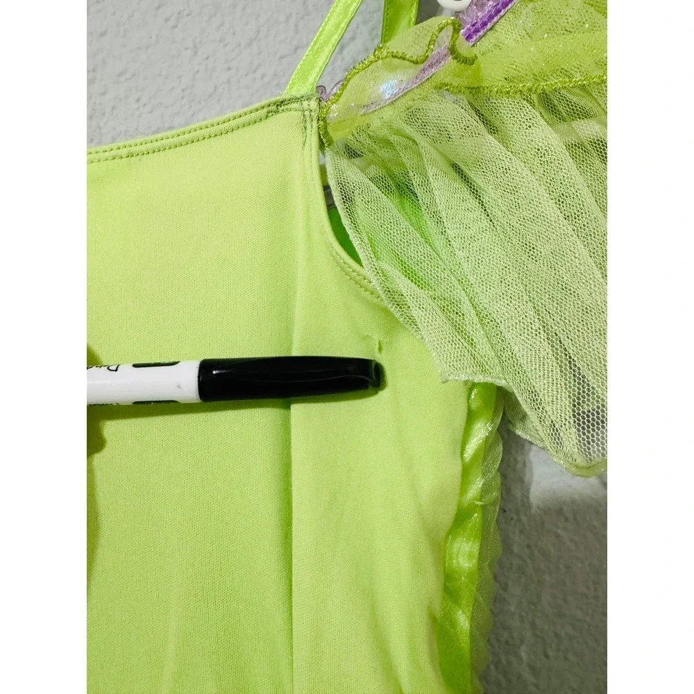 DisneyTinker Bell Costume Dress Girls 5/6 Green‎ Purple Fairy Halloween Birthday